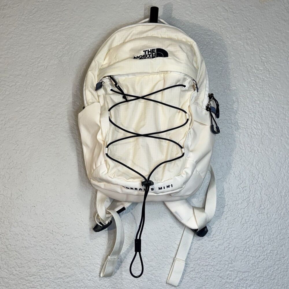 The North Face Mini Borealis 10L Ivory Black Backpack 10x13 Travel Outdoor